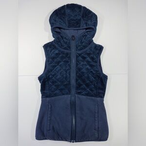 The North Face Women's Reversible Vest Hooded Quilted Navy Blue - Size XS